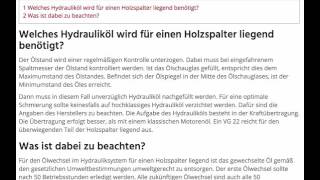 Welches Hydrauliköl brauche ich für liegende Holzspalter wwwholzspalterliegendnet [upl. by Anada]