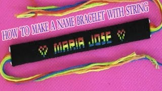 how to make a name bracelet with string Friendship bracelet easy tutorial [upl. by Bromley516]