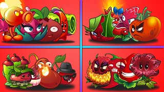 4 RED Team Plants Battlez  Who Will Win  PvZ 2 Team Plants vs Team Plants [upl. by Nehttam]