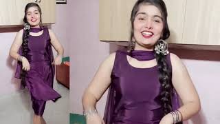 Girl in Purple SatinSilk Dance with Punjabi Song [upl. by Samal]