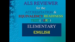 Video 41  ALS AERT ELEMENTARY REVIEWER  ENGLISH [upl. by Giacomo]