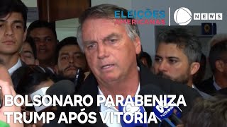 Bolsonaro parabeniza Trump e fala em quotvitória épicaquot [upl. by Evvie]