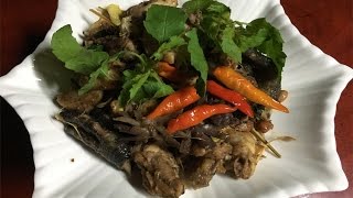 Fried Holy Basil  Khmer Food Recipe  Cambodian Food  My Kitchen My Dish Recipes  Awesome Eats [upl. by Ellitnahc]