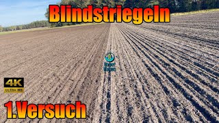 Blindstriegeln 1Versuch mit John Deere 6150r Starfire 6000 MRTK Treffler Striegel [upl. by Oileve485]