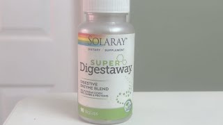 SOLARAY Super Digestaway Digestive Enzymes up close look at the bottle and capsules [upl. by Krucik]