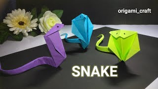 ORIGAMI TUTORIAL  HOW TO FOLD AN EASY PAPER ORIGAMI SNAKE [upl. by Rosmarin]