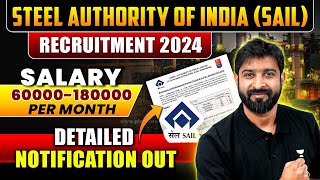 Steel Authority Of India  SAIL Recruitment 2024  Through GATE 2024  Detailed Notification Out [upl. by Paik760]