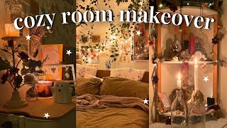 AESTHETIC ROOM MAKEOVER cozy bedroom transformation 🧸🕯pinterest inspired cleaning vlog [upl. by Isayg]