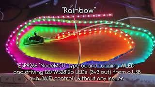 Rainbow and Police demos using WLED and ESP8266 [upl. by Nitsreik]