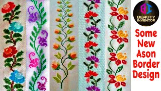 Cross Stitch Design  Some New Colourful Ason Border Designs [upl. by Enaffit729]