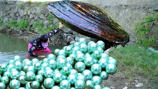 😱The girl pried open the giant clam which contained countless highquality pearls that were coveted [upl. by Ayotahs]