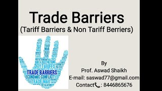 Trade Barriers Tariff amp non Tariff TY B Com  Export Marketing [upl. by Dalenna]