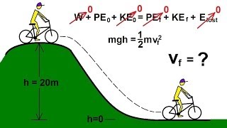 Physics 8 Work Energy and Power 24 of 37 Sliding down a frictionless incline [upl. by Anelle]