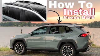 2019 Rav4 Adventure Roof Rack Cross Bars Installation [upl. by Alyakem]