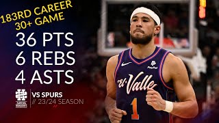 Devin Booker 36 pts 6 rebs 4 asts vs Spurs 2324 season [upl. by Viquelia]