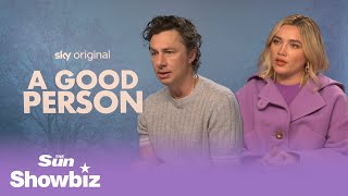 Zach Braff and Florence Pugh on quotA Good Personquot and the impact of the opioid crisis in America [upl. by Gotthelf42]