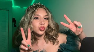 ✨ASMR  Prom Edition ✨ Fabric scratching collarbone tapping mouth sounds amp more…💚👑 [upl. by Nawrocki]