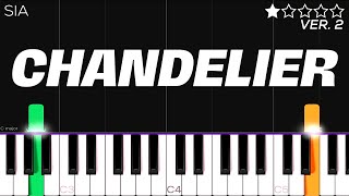 Sia  Chandelier  EASY Piano Tutorial [upl. by Nirrep]