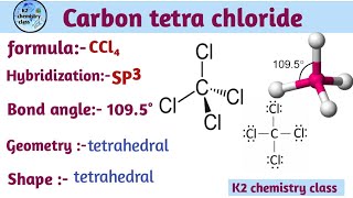 Bond angle molecular geometry of CCl4 carbon tetra chloride by Khushboo yadav [upl. by Norina]