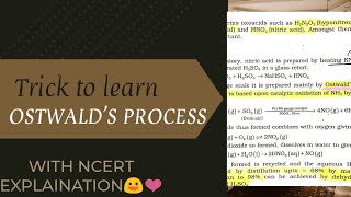 Trick for learning Ostwalds process neet pblockclass12th [upl. by Lebasiairam]