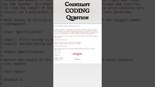 Cognizant Previous Year Coding Questions Cognizant GenC coding [upl. by Notsag]