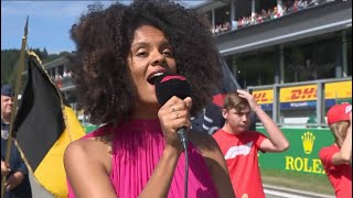 F1 SpaFrancorchamps 2022  National Belgian Anthem Performed by Anna Winkin [upl. by Peter]