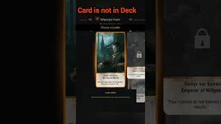 Why cant I use my leader card In the Witcher 3 Gwent [upl. by Chaddy]