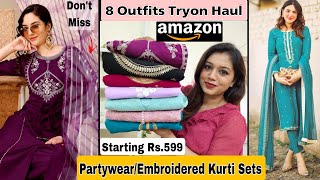 😃 Amazon KurtiKurti Set Haul Starting Rs599 Amazon Partywear Special Kurtisl Amazon Haul [upl. by Adlesirc272]