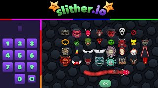 Slitherio 10 NEW SECRET CODES  Slither io VIP DEVIL RELEASE INVISIBLE NINJA [upl. by Ellehcyar630]