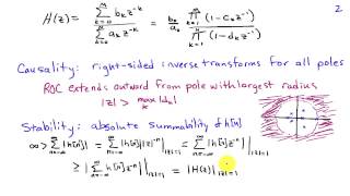 Stability and Causality of LTI Systems Described by Difference Equations [upl. by Leber]