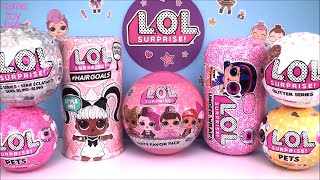 HairGoals Unboxing LOL Surprise DOLLS Series 3 4 5 Glitter GLAM PETS Under Wraps Party Favor BLING [upl. by Baalbeer]