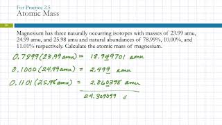 28 Atomic Mass The Average Mass of an Elements Atoms [upl. by Lyram]