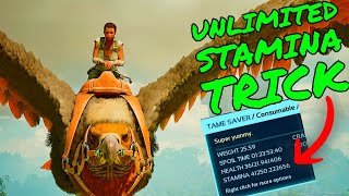 UNLIMITED STAMINA TRICK for TAMES in Ark Survival Ascended [upl. by Petrick]