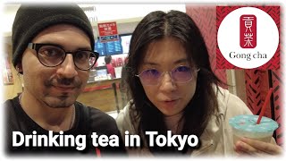 Drinking some tea at Gong Cha in Shibuya Area Tokyo [upl. by Aleinad]