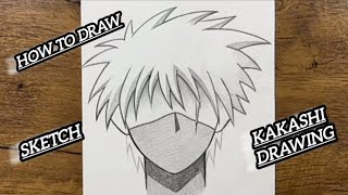 Easy kakashi drawing for beginners  how to draw kakashi step by step [upl. by Bud]