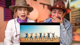 BTS Permission to Dance Official MV  COWBOY amp COWGIRL REACTION [upl. by Nefen]