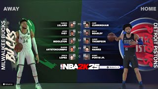 NBA 2K25 PS5  Bucks vs Pistons  InSeason Tournament  Full Gameplay  MyNBA [upl. by Gaskin]