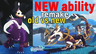 NEW INSANE ABILITY Hellion Warden Remake Old VS New Creatures of Sonaria Roblox [upl. by Yellhsa804]