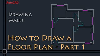 AutoCAD 2D Basics  Tutorial to draw a simple floor plan Fast and efective PART 1 [upl. by Darrel]