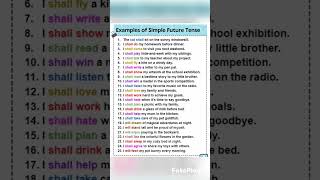 25 examples of simple future tense future tense [upl. by Annayad920]