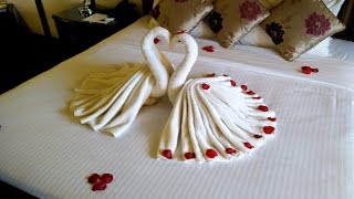 💡 How to make towel swans  Como fazer cisnes de toalha [upl. by Lamoree782]