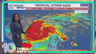 Tracking the Tropics Tropical Storm Sara moving over portions of Honduras [upl. by Eelak693]