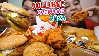 JOLLIBEE OVERLOAD MUKBANG 2023  Chickenjoy Jolly Spaghetti Aloha Burger Palabok CRISCUT FRIES [upl. by Ishmael]