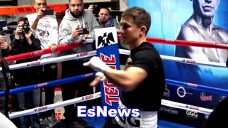 Gennady Golovkin Mexican Style vs Canelo Alvarez King of Mexico  esnews boxing [upl. by Freud553]