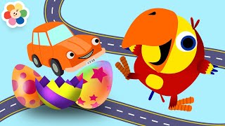 Aprende Palabras con Huevos Sorpresa  Vehiculos para Niños  Vocabularry  BabyFirst [upl. by Nytram]