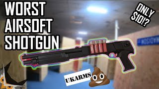 WORST Airsoft Shotgun For 10  UKARMS M183A1 [upl. by Annaj]