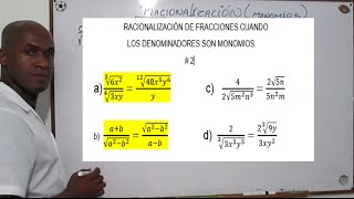 RACIONALIZACIÓN DE FRACCIONES CUANDO EL DENOMINADOR ES UN MONOMIO  2 [upl. by Wahlstrom483]