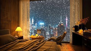 Smooth Piano Jazz in Cozy Bedroom 4K  Instrumental Music to Relax Study Work [upl. by Seve]