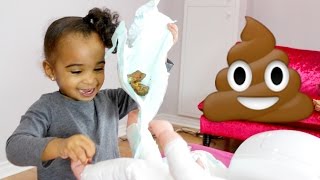 2 YEAR OLD CHANGES POOPY DIAPER  SamiasLife [upl. by Cynara179]