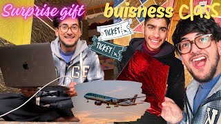 Surprising my brother with a business class ticket😍😍 First time in plane ✈️ [upl. by Usanis]